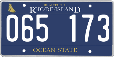 RI license plate 065173