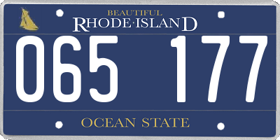 RI license plate 065177