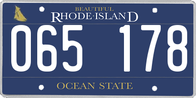 RI license plate 065178