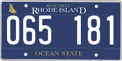 RI license plate 065181