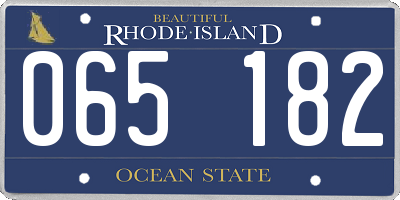 RI license plate 065182