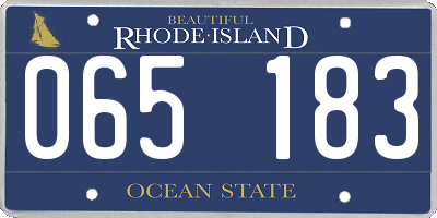 RI license plate 065183