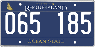 RI license plate 065185