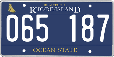 RI license plate 065187