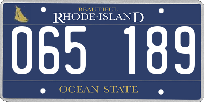 RI license plate 065189
