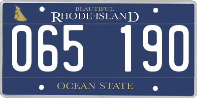 RI license plate 065190