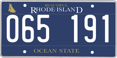 RI license plate 065191