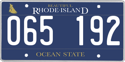 RI license plate 065192