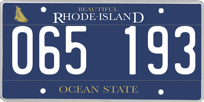RI license plate 065193