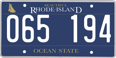RI license plate 065194