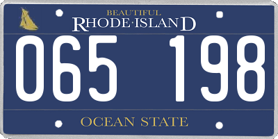 RI license plate 065198