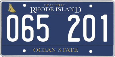 RI license plate 065201