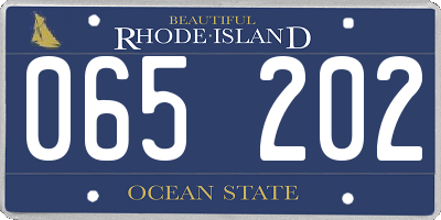 RI license plate 065202