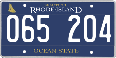 RI license plate 065204