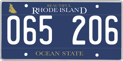 RI license plate 065206