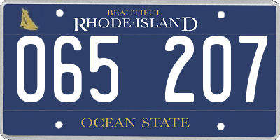 RI license plate 065207