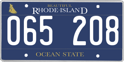 RI license plate 065208