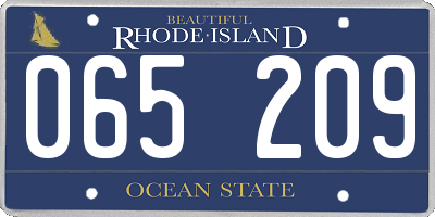 RI license plate 065209