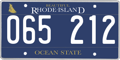 RI license plate 065212