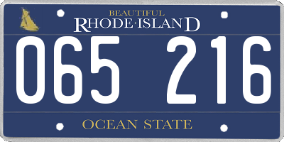 RI license plate 065216