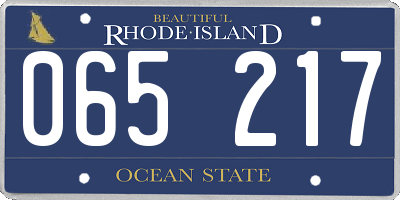 RI license plate 065217