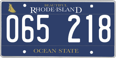 RI license plate 065218
