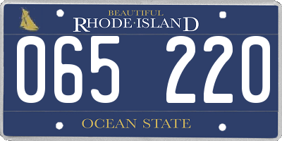 RI license plate 065220