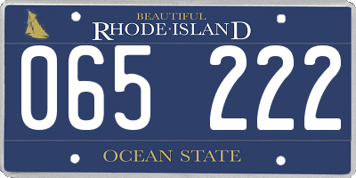 RI license plate 065222