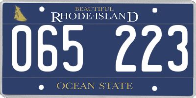 RI license plate 065223