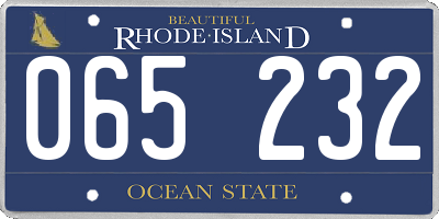 RI license plate 065232