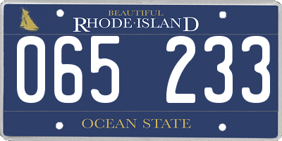 RI license plate 065233