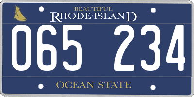 RI license plate 065234