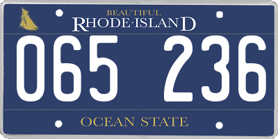 RI license plate 065236