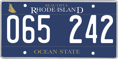 RI license plate 065242