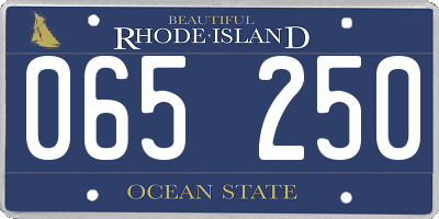 RI license plate 065250