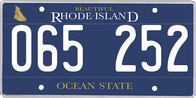 RI license plate 065252
