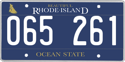 RI license plate 065261