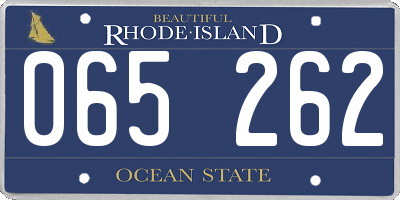 RI license plate 065262