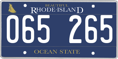 RI license plate 065265