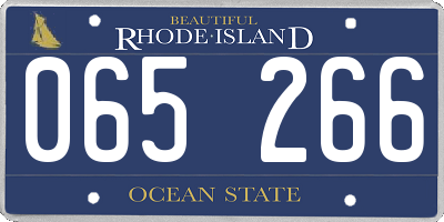 RI license plate 065266