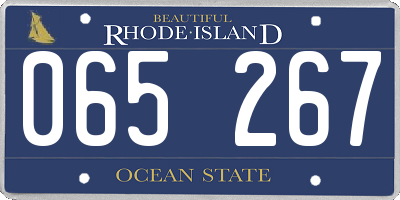 RI license plate 065267