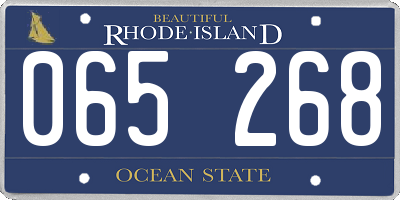 RI license plate 065268