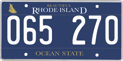 RI license plate 065270