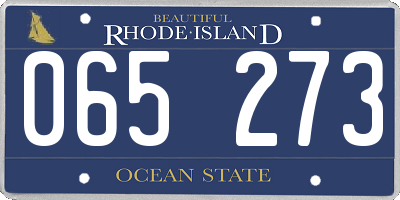 RI license plate 065273
