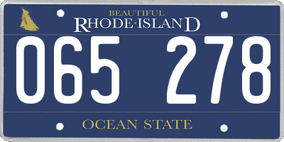 RI license plate 065278