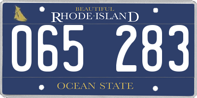 RI license plate 065283