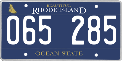 RI license plate 065285