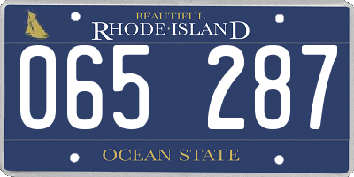 RI license plate 065287