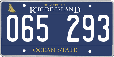 RI license plate 065293