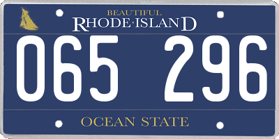 RI license plate 065296